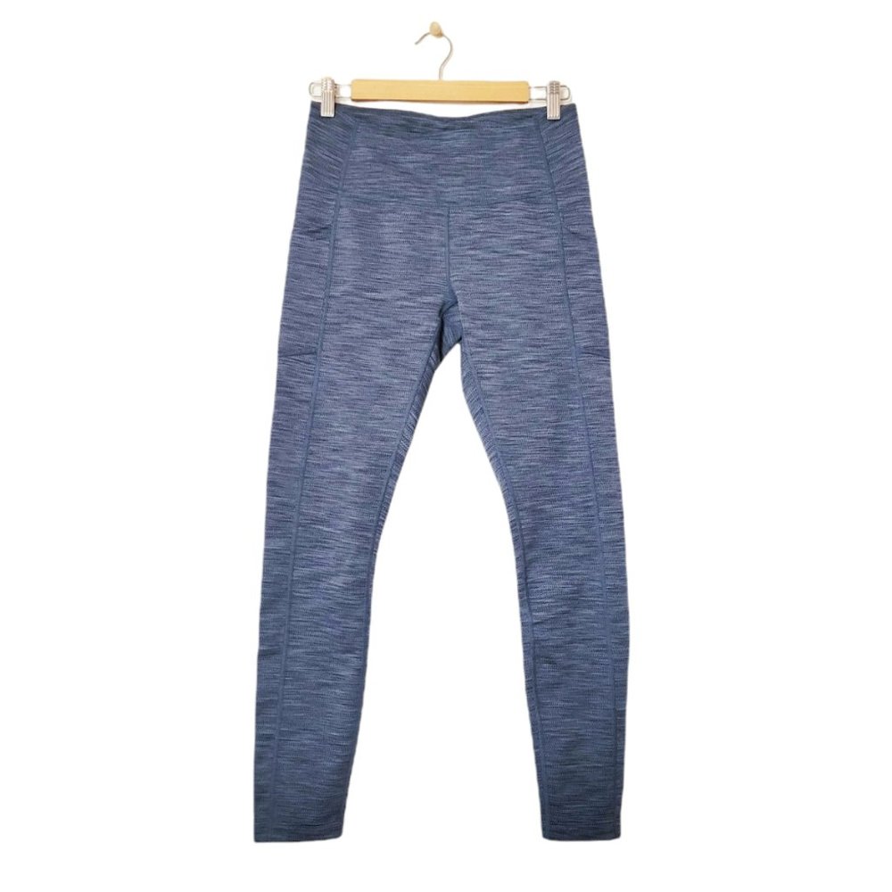 Mondetta Activewear Leggings Slate Navy Blue Space Dye Pattern w Deep Pockets
